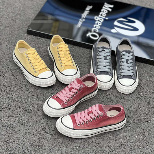 Spring New Low-Top Versatile Distressed Canvas Shoes for Women  Summer Casual New Female Students Korean Style Women's Shoes