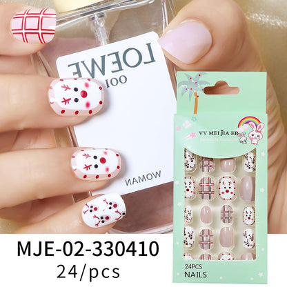 sengpan Children's Fake Nails Pieces Boxed Wear Armor Nail Art