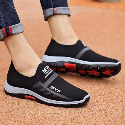 Summer New Foreign Trade Breathable Mesh Colorblock Low-Cut Slip-on Lazy Men's Canvas Shoes One Piece Dropshipping
