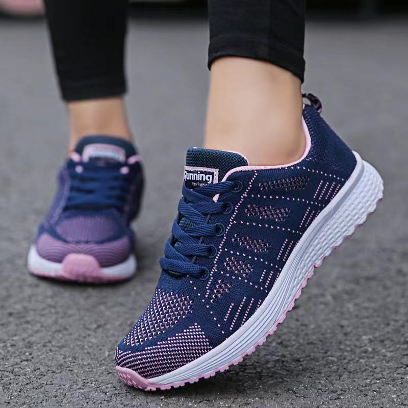 Cross-Border New Arrival Sneaker Women's Light Bottom Breathable Student Running Shoes Fly Woven Mesh Casual Men's Sneakers Sneaker