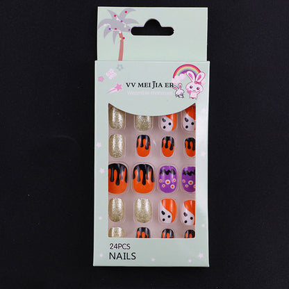 sengpan Children's Fake Nails Pieces Boxed Wear Armor Nail Art