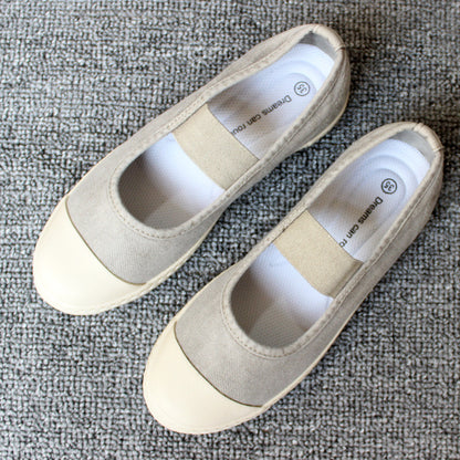 Spring, Summer, Autumn Three Seasons Wearable Japanese Women's Shoes Slip-on Lazy Shoes Washed Old Soft-Soled Canvas Shoes