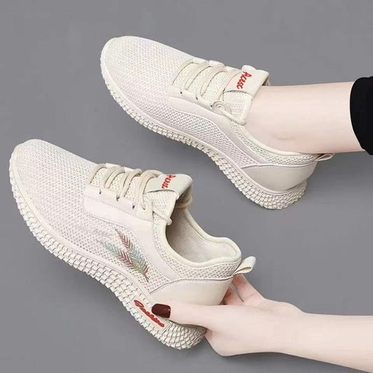 Spring and Summer New Women's All-Match Mesh Surface Shoes Casual Fashion Sneaker Flying Woven Breathable Comfortable Shoes Wholesale Delivery