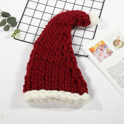 Lianfudai fall fashion New Halloween Parent-Child Christmas Hat Hand-Woven Ice Island Wool Thick Line Hat New