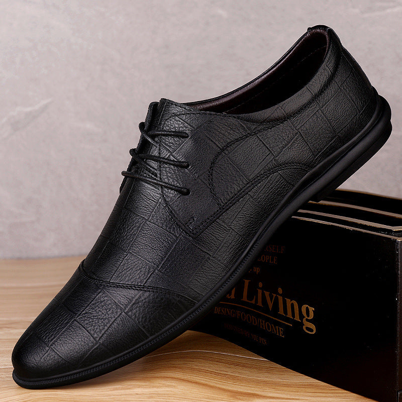 Summer New Men's Leather Shoes Trendy Fashion First Layer Cowhide Gommino Casual Soft Bottom Driving Shoes