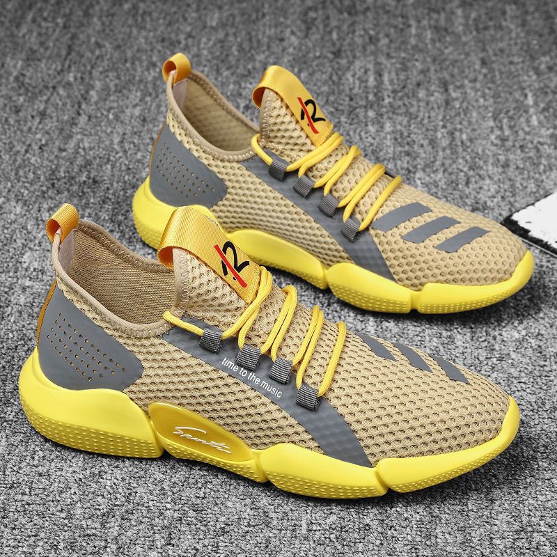 sengpashop Cross-Border Foreign Trade Men's Casual Shoes Men's Fashionable All-Matching Sneaker Men's Shoes Flying Woven Breathable Mesh Cloth Shoes Manufacturer