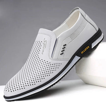 sengpashop Spring and Autumn plus Size Men's British Leather Shoes Men White Leather Shoes Slip-on Men's Shoes Leather Shoes Autumn Men's Casual