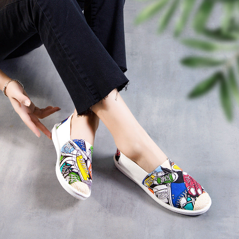 Low-Top Casual Pumps Old Beijing Cloth Shoes Female Mother Soft Bottom Shoes Canvas Students Wholesale White Shoes