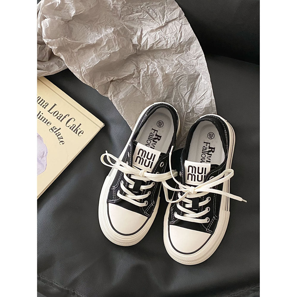 Thick Sole Height Increasing Small Canvas Shoes  Summer New White Shoes Women's Shoes with Skirt All-Matching Board Shoes