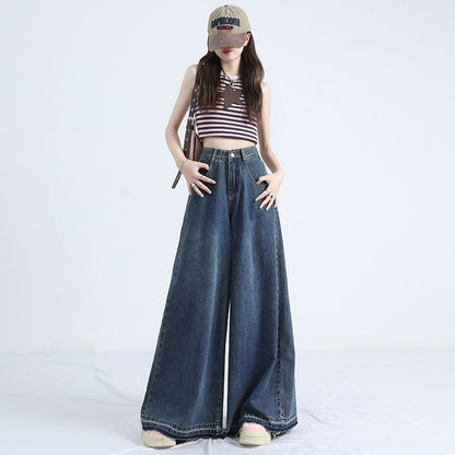 Wholesale Season Fashion Wide-Leg Pants Jeans Design Loose Mop Wide Leg Pants Slimming Women