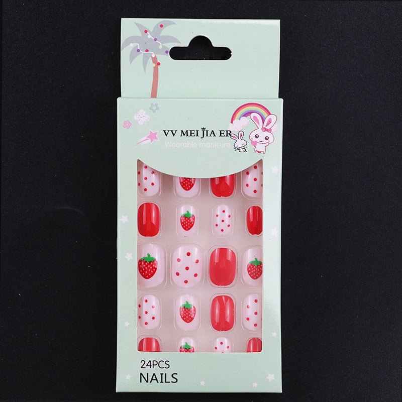 sengpan Children's Fake Nails Pieces Boxed Wear Armor Nail Art