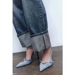 sengpashop Pointed Stiletto Heel Denim High Heels Summer Niche Temperament  New Style Buckle Closed Toe Fashion Women's Sandals