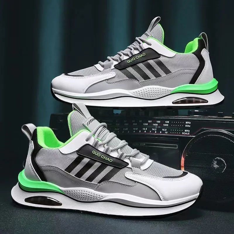 Men's Shoes Sneaker Fashion Casual All-Match Non-Slip Cross-Border New Arrival Running Shoes Men's Breathable Fly Woven Mesh Trendy Shoes