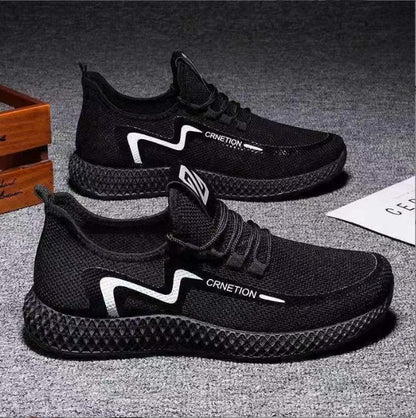 sengpashop Round Toe Casual Shoes Men's Front Lace-up Sports Casual Shoes Breathable Low Heel Mesh Shoes Men's Sports Spring Shoes