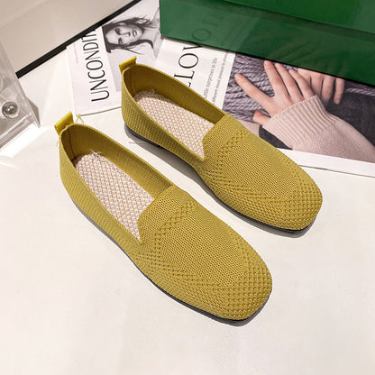 Cross-Border Wholesale Old Beijing Cloth Shoes Women's Shoes Fashionable Casual Breathable Flying Woven Women's Pumps Slip-on Cloth Shoes Women's Shoes