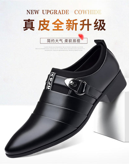 New Leather Shoes Men's Business Formal Shoes Korean Men's Shoes plus Size Pointed Casual Shoes One Piece Dropshipping