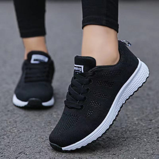 Cross-Border New Arrival Sneaker Women's Light Bottom Breathable Student Running Shoes Fly Woven Mesh Casual Men's Sneakers Sneaker