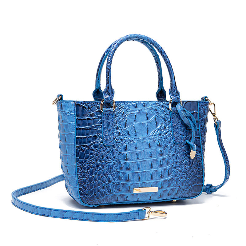 SENGPAN New 2025 New  independent station hand-held underarm crossbody tote retro women's bag Brahman crocodile pattern