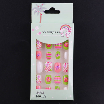 sengpan Children's Fake Nails Pieces Boxed Wear Armor Nail Art