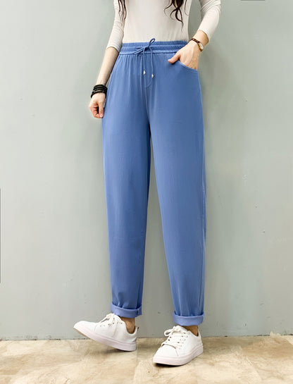 2024 Early Autumn New Jeans Women's High Waist Slimming Cropped Harem Pants Loose plus Size Casual Tappered Daddy Pants