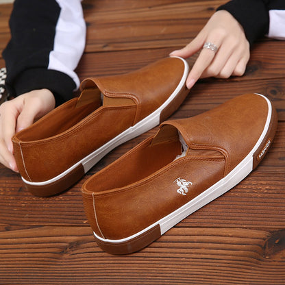 Men's Summer Slip-on White Shoes Men's Flat Shoes Male Skate Shoes Casual Work Shoes Cross-Border Southeast Asian Shoes