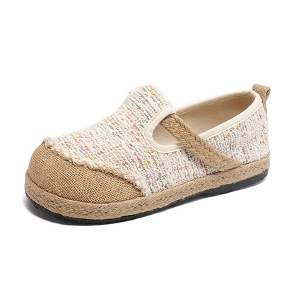 New Classic Style Cotton and Linen Female Cloth Shoes Low-Cut Slip-on Old Beijing Cloth Shoes Wedge Linen Shoes Wholesale