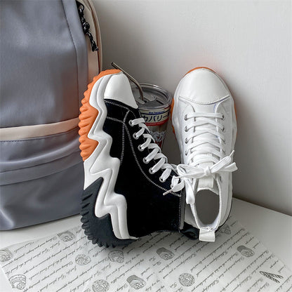 plus Size Women's High-Top Canvas Shoes  Summer New Platform White Shoes Korean Style Versatile Sports Casual Shoes