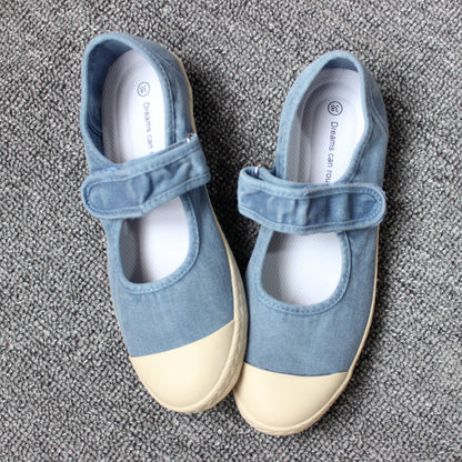 Spring, Summer, Autumn Three Seasons Wearable Japanese Women's Shoes Slip-on Lazy Shoes Washed Old Soft-Soled Canvas Shoes