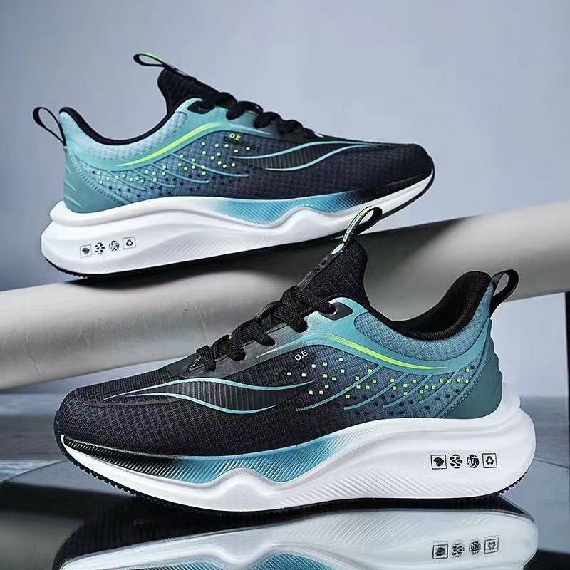 Sneaker Men's Summer New Mesh Breathable Advanced Casual Pumps Front Lace-up Low-Top Student Contrast Color Running Shoes