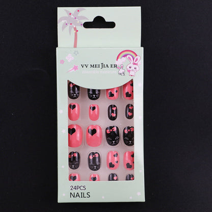 sengpan Children's Fake Nails Pieces Boxed Wear Armor Nail Art