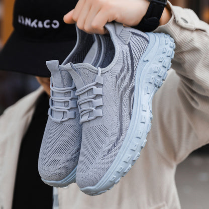 Foreign Trade Wholesale Spring New Fashion Korean Casual Men's Shoes Fashion Platform Dad Shoes Fly-Knit Sneakers Wholesale