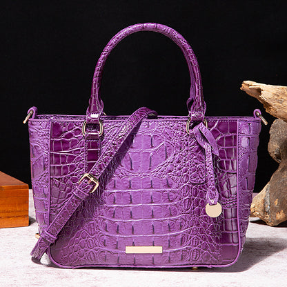 SENGPAN New 2025 New  independent station hand-held underarm crossbody tote retro women's bag Brahman crocodile pattern