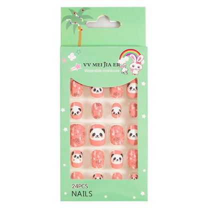 sengpan Children's Fake Nails Pieces Boxed Wear Armor Nail Art