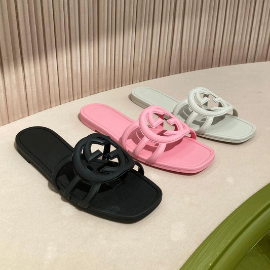 New Women's Summer Mutual Button Leisure Sandals Leisure Foreign Trade Cross-Border Stylish Beach PVC Gel Shoes