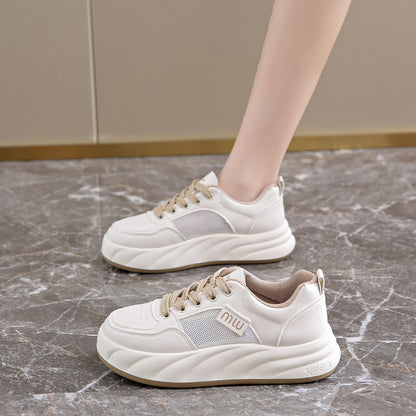 Summer Mesh Breathable White Shoes for Women  New Fashion Low-Cut Lace-up Outerwear Women Fashion Thin Shoes Women