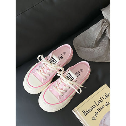 Thick Sole Height Increasing Small Canvas Shoes  Summer New White Shoes Women's Shoes with Skirt All-Matching Board Shoes