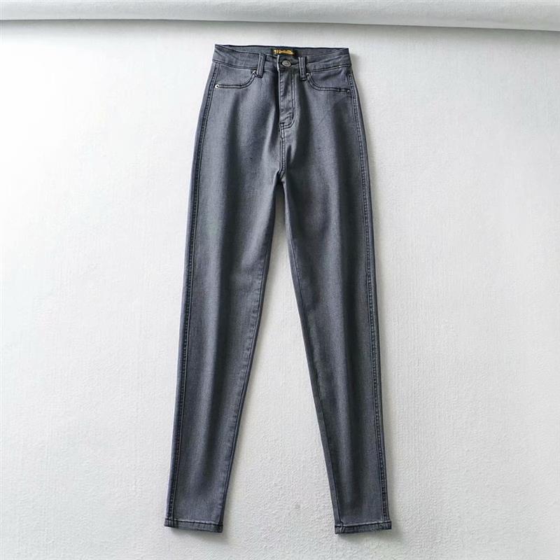 European and American Stretch Tight High Waist Slimming Denim Trousers Women's Autumn Hip Lifting Pencil Pants Women's Washed Skinny Pants