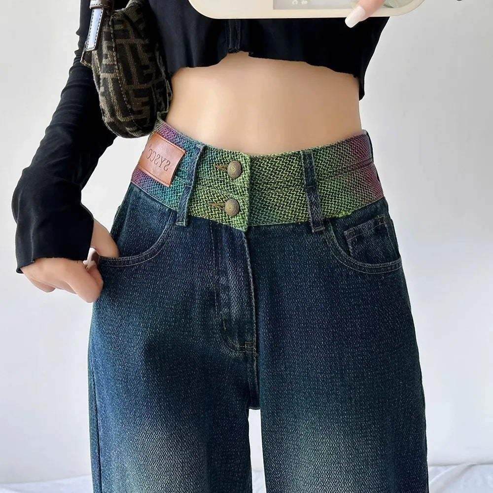 New Wide Leg Jeans for Women 2024 Spring and Autumn plus Size High Waist Casual Loose Wide Leg Straight Mop Trousers Women