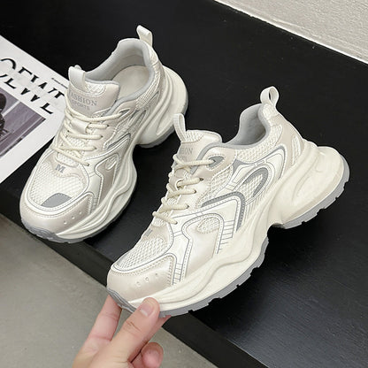 Free Shipping  Summer New Ladies Dad Shoes Thick Sole Increased Slim Fit Women's Shoes All-Match Fashion Sneaker Women's Shoes