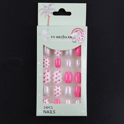 sengpan Children's Fake Nails Pieces Boxed Wear Armor Nail Art