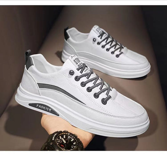 [Free Shipping] Men's Sneakers Napa Soft Leather Jogging Shoes Men's Casual Pumps White Shoes Men's Shoes Fashion Shoes Wholesale