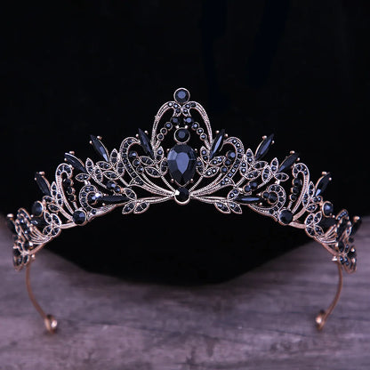 sengpan Baroque Luxury Girls AB Red Green Blue Crystal Bridal Wedding Tiara Crown Bride Queen Headbands Hair Jewelry Accessories