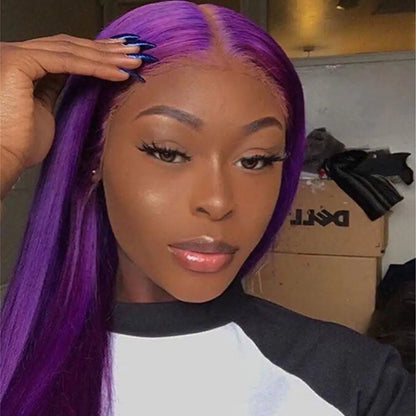 sengpan Purple 613 Colored 13x4 Transparent Lace Frontal Wigs Human Hair Wig For Women Brazilian Remy Hair Glueless Full Lace Wigs