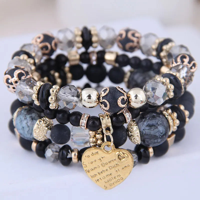 sengpan  Bohemian White Crystal Beads Strand Bracelets For Women Girls Ethnic Tree Of Life Charm Wrap Bracelet Pulseira Feminina