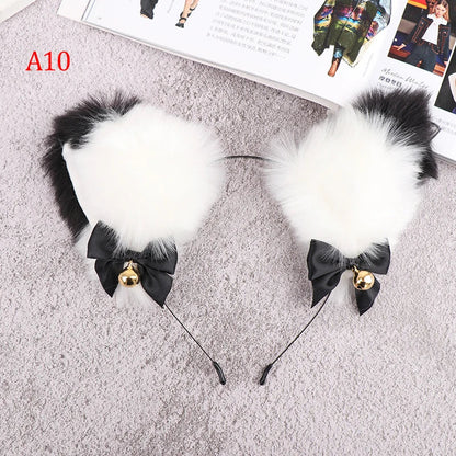 sengpan Animal Cute Cat Ears Halloween Headband Women Kawaii Anime Hair Hoop Halloween Cosplay Party Costume Hair Accessories