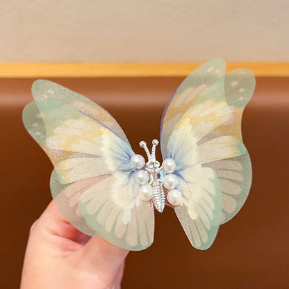 sengpan Shaking Move Wing Top Clip Bangs Kids Clip Shiny Rhinestone Moving Butterfly Children Hairpin Alloy Hair Accessories