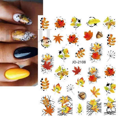 sengpan Simple Flowers 3D Nail Stickers Spring Summer Blossom Floral Tulip Fruit Nail Art Decals Adhesive Sliders Manicure Decorations