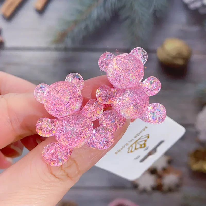 sengpan Children Sequins Floral Elastic Hair Bands Rubber Band Hair Tie Princess Kawaii Rope Headwear Girls Kids Hair Accessories