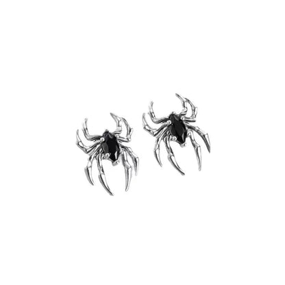 sengpan  Dark Black Retro Spider Earrings for Women's Fashion High-End and Personalized Insets Trendy and Cool Jewelry Accessories