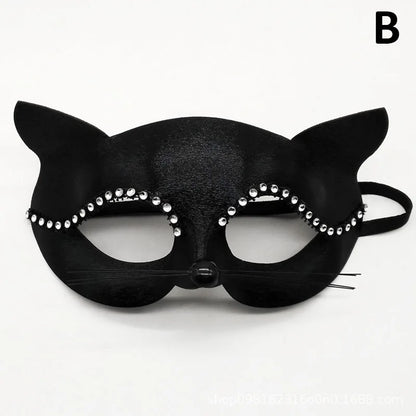 sengpan Halloween Cosplay Sexy Fox Mask Lace Eye Mask Animal Mask Half Face Women Sexy Cat Mask For Couple Masquerade Ball Party Game